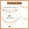 2Pcs 2 Styles Moon Sun Alloy Link Waist Body Chains AJEW-UN0002-20G-3