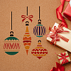9Pcs Christmas Light Ball PET Hollow Out Drawing Painting Stencils DIY-MA0006-28-3