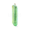 Electroplated Natural Quartz Pendants G-P315-B01-03G-1