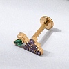 F136 Titanium Pave Cubic Zirconia Fruit Internally Threaded Labrets ME-CBA9828-06C-G-2