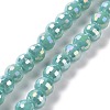 Electroplate Opaque Solid Color Glass Beads Strands GLAA-E036-10-M-2