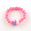Flower Acrylic Pendant Necklaces and Stretch Bracelets Jewelry Sets SJEW-R048-04-8