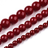 Opaque Solid Color Glass Beads Strands GLAA-T032-P8mm-05-4