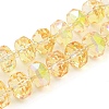 Transparent Electroplat Glass Beads Strands EGLA-P062-01A-HP02-1