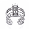 Non-Tarnish 304 Stainless Steel Open Cuff Ring Findings STAS-T060-04P-2