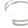 Non-Tarnish 304 Stainless Steel Hollow Leaf Open Cuff Bangles for Women LS-BJEW-K241-03A-P-3