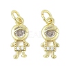 Brass Micro Pave Cubic Zirconia Pendants KK-K297-51G-02-1