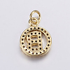 Long-Lasting Plated & Rack Plating Brass Micro Pave Cubic Zirconia Letter Charms ZIRC-A007-04B-G-2