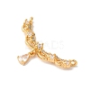 Brass Micro Pave Clear Cubic Zirconia Pendants X-KK-M294-21G-2