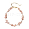Natural Sunstone Chip Beaded Bracelets for Women BJEW-JB11742-02-2