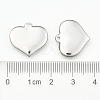 Tarnish Resistant 304 Stainless Steel Mirror Polished Finish Stamping Blank Tag Heart Pendants X-STAS-R063-02-3