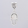 Antique Silver Plated Alloy European Dangle Charms MPDL-L029-G01-AS-2