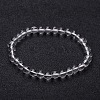 Natural Crystal Round Beaded Stretch Bracelets BJEW-F202-07-1