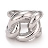 Non-Tarnish 304 Stainless Steel Twist Oval Chunky Ring RJEW-B040-15P-2