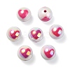UV Plating Rainbow Iridescent Acrylic Beads OACR-F004-09E-2