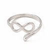 304 Stainless Steel Hollow Out Infinity Finger Ring for Women RJEW-B027-14P-2