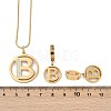 Flat Round with Letter B 304 Stainless Steel Pendant Necklaces & Hoop Earring Jewelry Sets SJEW-L177-08G-5