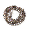 Transparent Electroplate Glass Beads Strands EGLA-A039-T3mm-B30-2