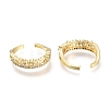 Brass Micro Pave Clear Cubic Zirconia Cuff Rings RJEW-I073-16G-3