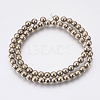Electroplate Non-Magnetic Synthetic Hematite Beads Strands X-G-F585-C04-6mm-2