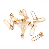 Brass Earring Hooks X-KK-R037-03KC-1