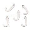 Tarnish Resistant 304 Stainless Steel Alphabet Charms STAS-H122-J-P-2