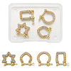 4Pcs 4 Style Brass Micro Pave Clear Cubic Zirconia D-Ring Anchor Shackle Clasps ZIRC-PJ0001-02-1