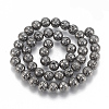 Electroplated Natural Lava Rock Beads Strands G-T061-55D-8mm-2