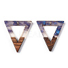 Transparent Resin & Walnut Wood Pendants RESI-ZX017-42-3