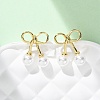 Cherry Brass ABS Plastic Pearl Stud Earrings EJEW-U062-03G-01-2