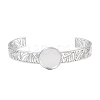 304 Stainless Steel Blank Cuff Bangle Bases with Flat Round Tray SA-CBA82C8-04A-P-2