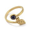 304 Stainless Steel with Natural Lapis Lazuli Ring RJEW-Z031-01G-01-2