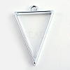 Rack Plating Alloy Triangle Open Back Bezel Pendants PALLOY-S047-09D-FF-2