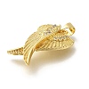 Rack Plating Brass with Cubic Zirconia Pendants KK-Z086-14G-03-2