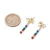 Chakra Bowknot Alloy Dangle Stud Earrings EJEW-JE06378-01-3