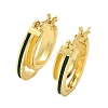 Two-layer Oval Brass Enamel Hoop Earrings EJEW-S252-03A-G-2