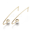 Brass Stud Earring Settings X-KK-S345-280G-1