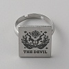 Stainless Steel Tarot Card Adjustable Ring for Women RJEW-WH0001-018P-03-1