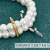 2Pcs 2 Colors Platinum Plated 925 Sterling Silver Rhinestone Twister Clasps STER-UN0001-05-5