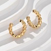 Golden Plated Brass Micro Pave Cubic Zirconia Cuff Earrings EJEW-L244-22B-1