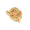 Brass Micro Pave Orange Cubic Zirconia Beads CU-CBAD306-22G-2
