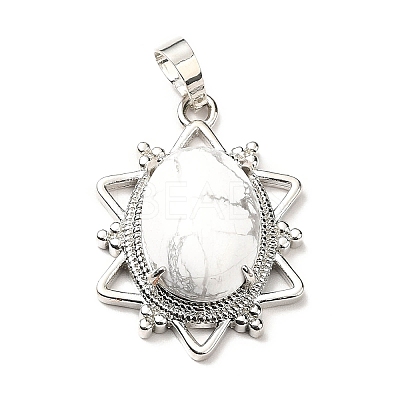 Natural Howlite Pendants G-B033-03P-22-1