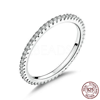 Anti-Tarnish Rhodium Plated 925 Sterling Silver Finger Rings RJEW-FF0008-008P-17mm-1