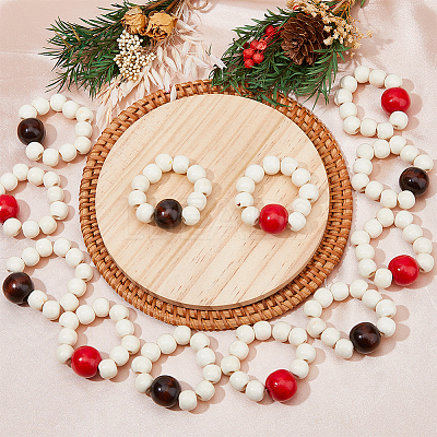 Wooden Beaded Napkin Rings AJEW-FH00004-1
