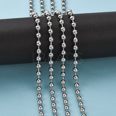 Non-Tarnish 3.28 Feet 304 Stainless Steel Ball Chains X-CHS-A002B-6.0mm-1