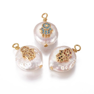 Natural Cultured Freshwater Pearl Pendants PEAR-I005-13-1