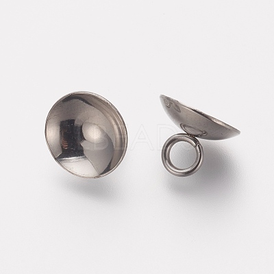 304 Stainless Steel Bead Cap Pendant Bails STAS-L205-20P-1