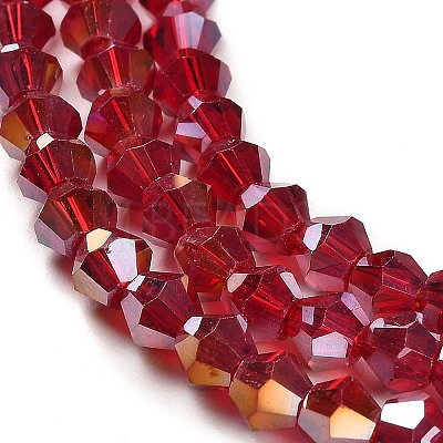 Transparent Electroplate Glass Beads Strands EGLA-A039-T4mm-B27-1