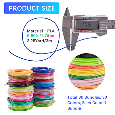 30 Bundles 30 Colors 3D Printing Pen Filament DIY-WH0021-40-1