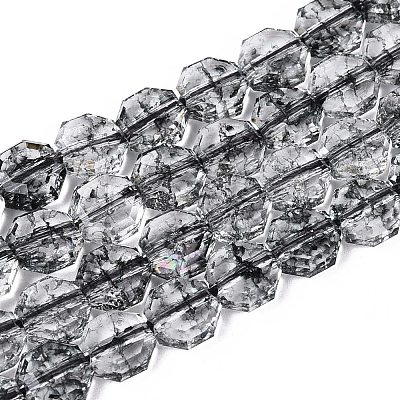 Transparent Crackle Glass Beads Strands GLAA-Q108-03A-11-1